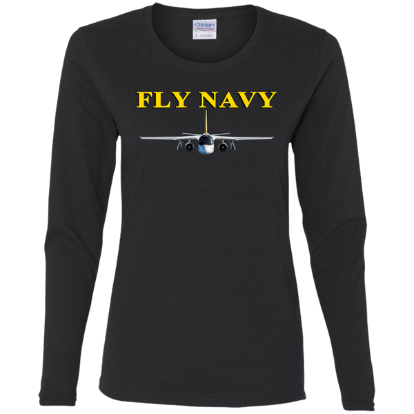 Fly Navy S-3 4 Ladies' Cotton LS T-Shirt