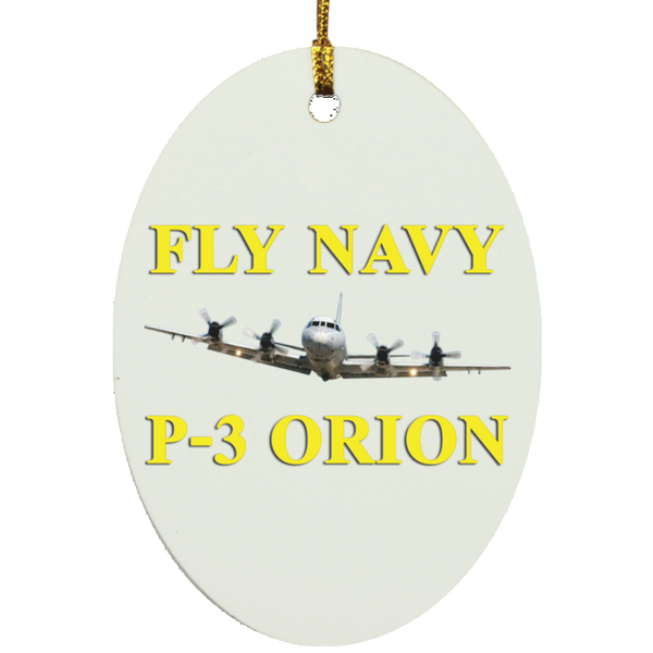 Fly Navy P-3 3 Ornament - Oval