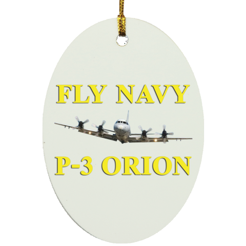 Fly Navy P-3 3 Ornament - Oval