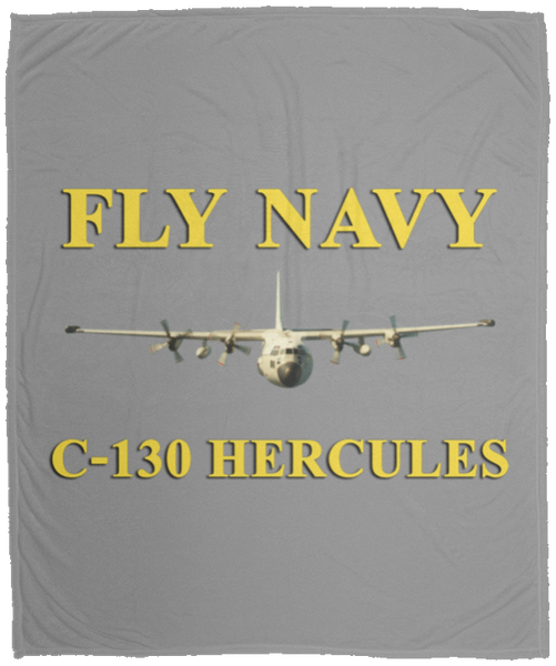 Fly Navy C-130 3 Blanket - Cozy Plush Fleece Blanket - 50x60