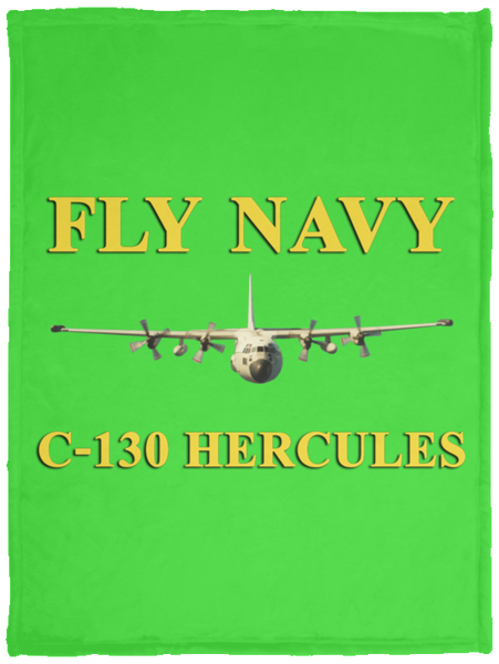 Fly Navy C-130 3 Blanket - Cozy Plush Fleece Blanket - 30x40