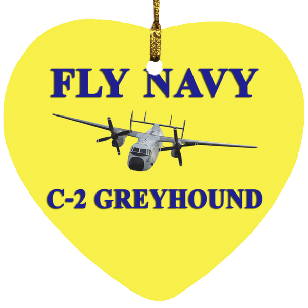 Fly Navy C-2 1 Ornament - Heart