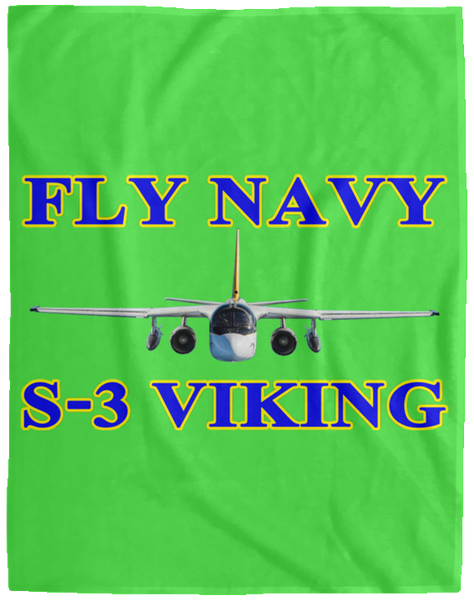 Fly Navy S-3 1 Blanket - Velveteen Micro Fleece Extra Large