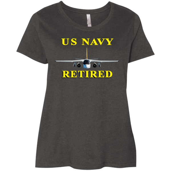 Navy Retired 2 Ladies' Curvy T-Shirt