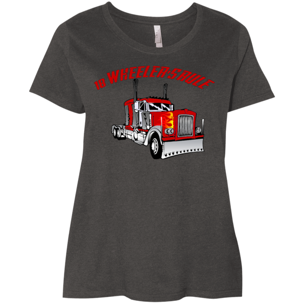 Trucker 18 Wheeler 1 Ladies' Curvy T-Shirt