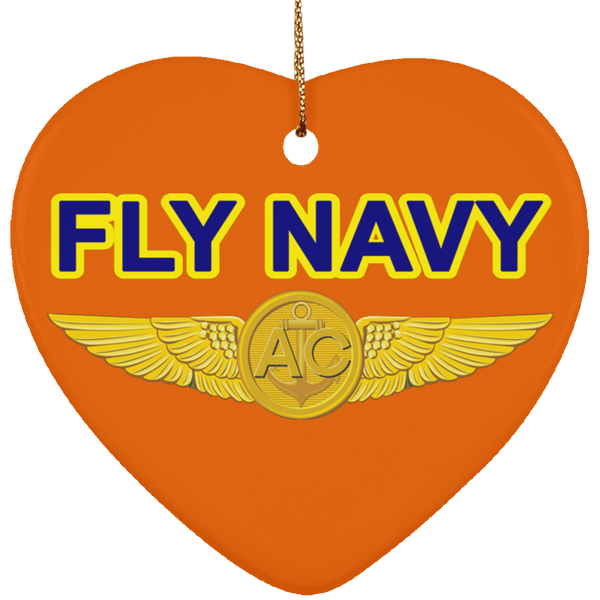 Fly Navy Aircrew Ornament - Heart