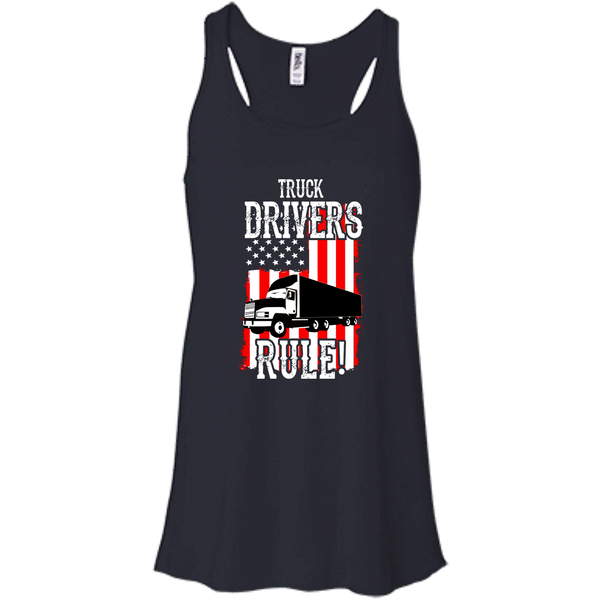 Truck Drivers Rule Flowy Racerback Tank