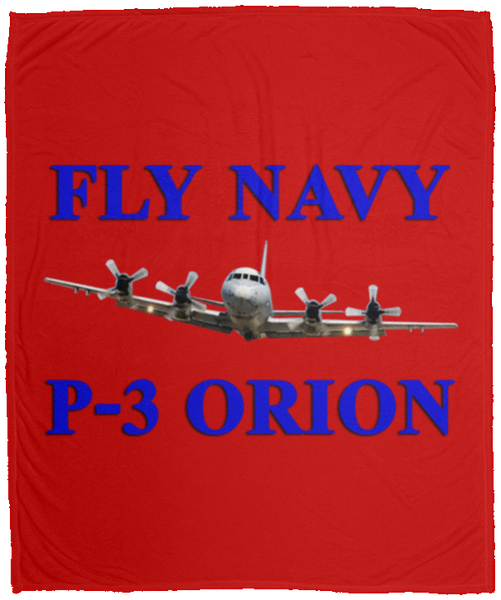 Fly Navy P-3 1 Blanket - Cozy Plush Fleece Blanket - 50x60