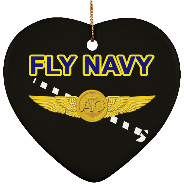 Fly Navy Tailhook 2 Ornament - Heart