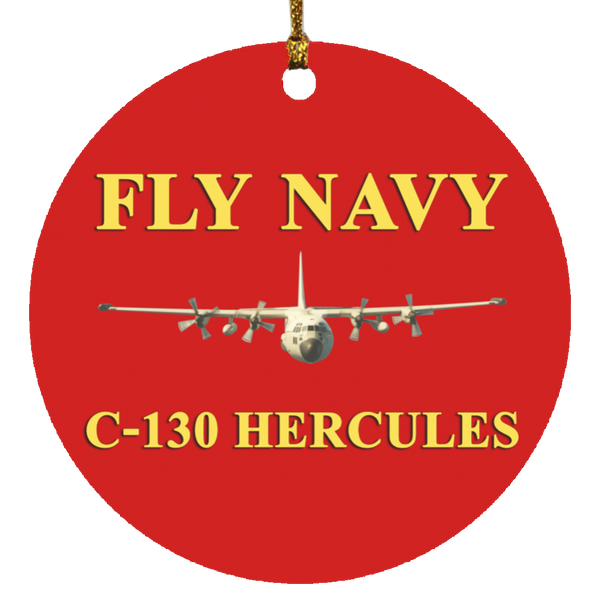 Fly Navy C-130 3 Ornament Ceramic - Circle