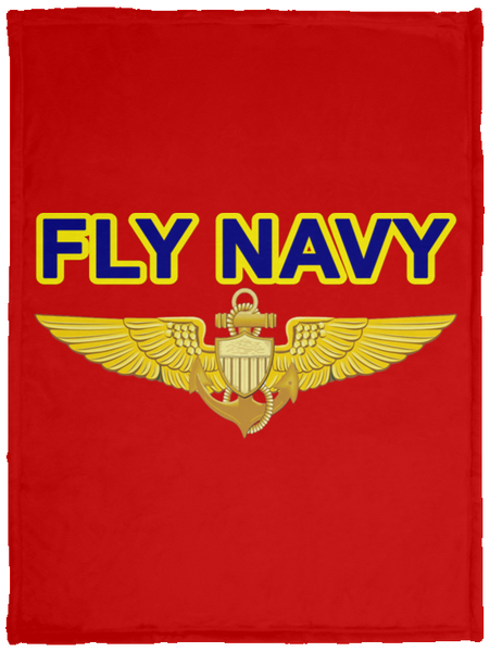 Fly Navy Aviator Blanket - Cozy Plush Fleece Blanket - 30x40