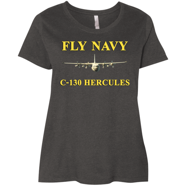 Fly Navy C-130 3 Ladies' Curvy T-Shirt