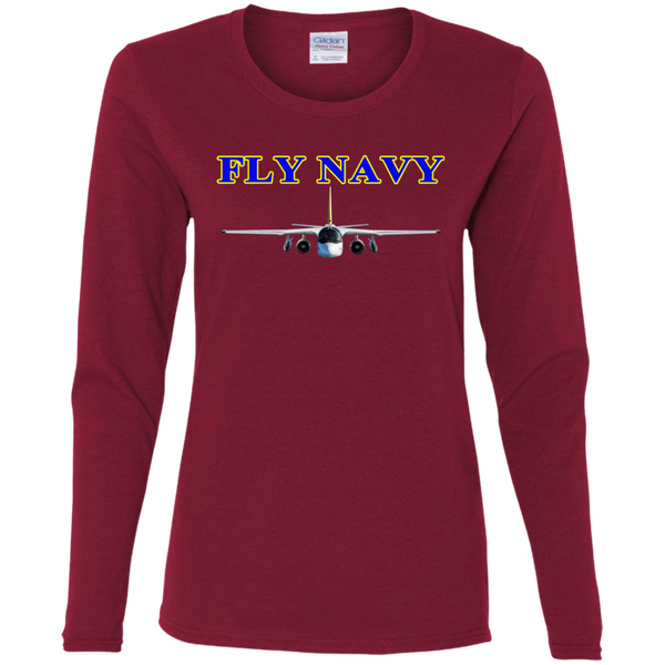 Fly Navy S-3 2 Ladies' Cotton LS T-Shirt