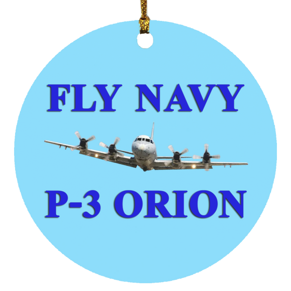 Fly Navy P-3 1 Ornament - Circle