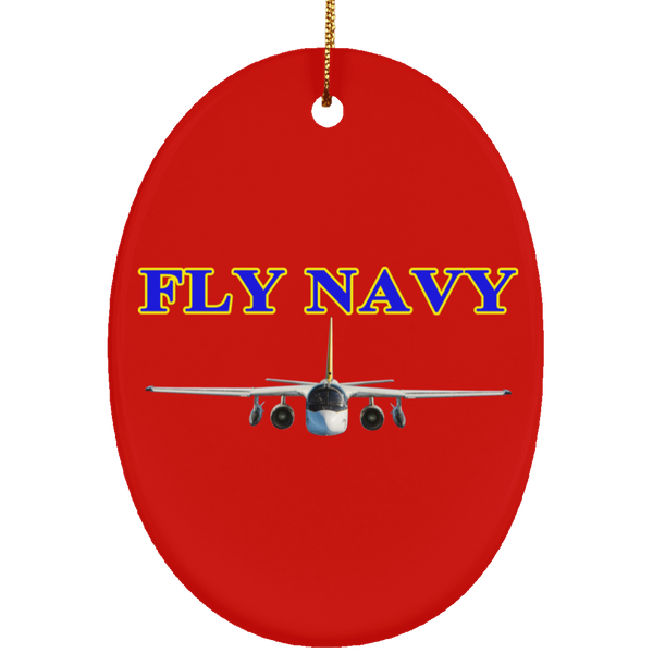 Fly Navy S-3 2 Ornament - Oval