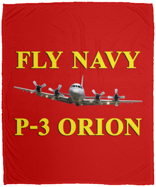 Fly Navy P-3 3 Blanket - Cozy Plush Fleece Blanket - 50x60