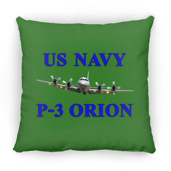 US Navy P-3 1 Pillow - Square - 18x18