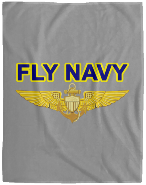 Fly Navy Aviator Blanket - Cozy Plush Fleece Blanket - 60x80