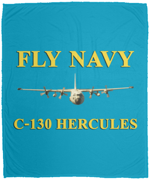 Fly Navy C-130 3 Blanket - Cozy Plush Fleece Blanket - 50x60