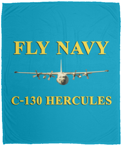 Fly Navy C-130 3 Blanket - Cozy Plush Fleece Blanket - 50x60