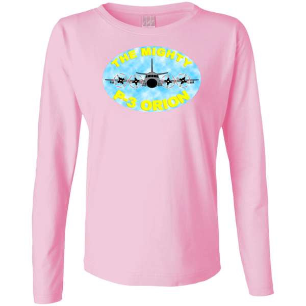 P-3 Orion 8 Mighty P-3 Ladies' LS Cotton T-Shirt