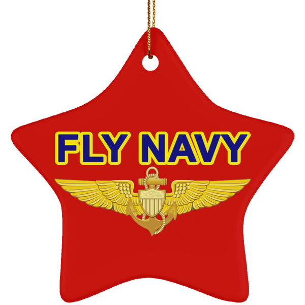 Fly Navy Aviator Ornament - Star