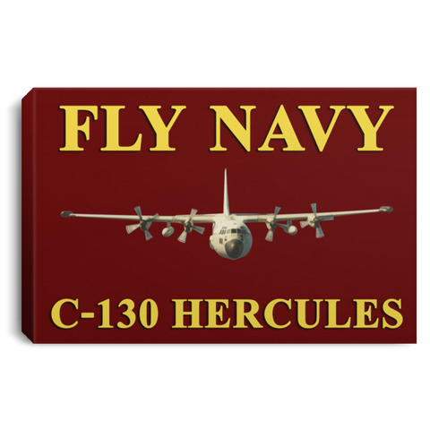Fly Navy C-130 3 Canvas -  Landscape .75in Frame