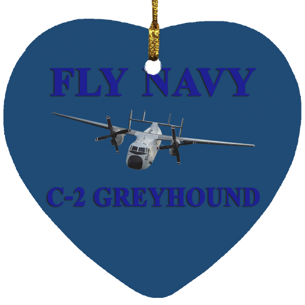 Fly Navy C-2 1 Ornament - Heart