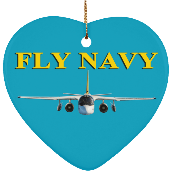 Fly Navy S-3 4 Ornament - Heart