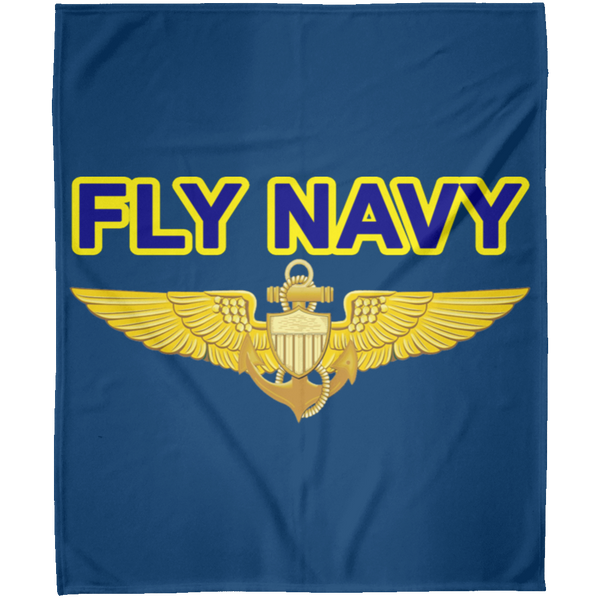 Fly Navy Aviator Blanket - Arctic Fleece Blanket 50x60