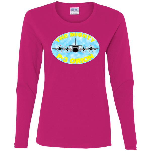 P-3 Orion 8 Mighty P-3 Ladies' Cotton LS T-Shirt