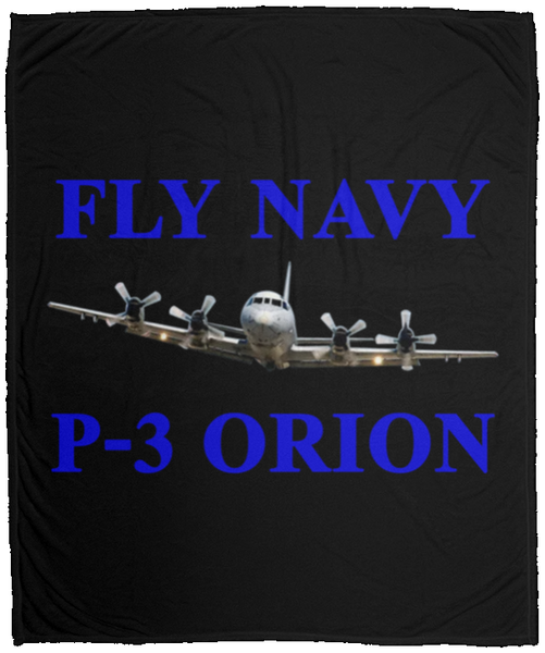 Fly Navy P-3 1 Blanket - Cozy Plush Fleece Blanket - 50x60