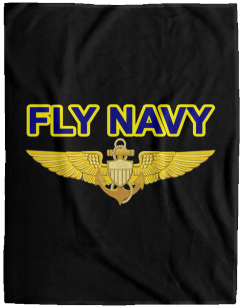 Fly Navy Aviator Blanket - Cozy Plush Fleece Blanket - 60x80