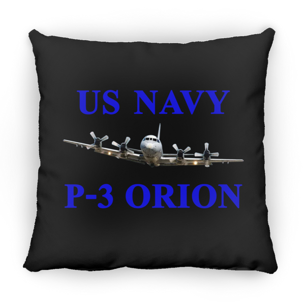 US Navy P-3 1 Pillow - Square - 16x16