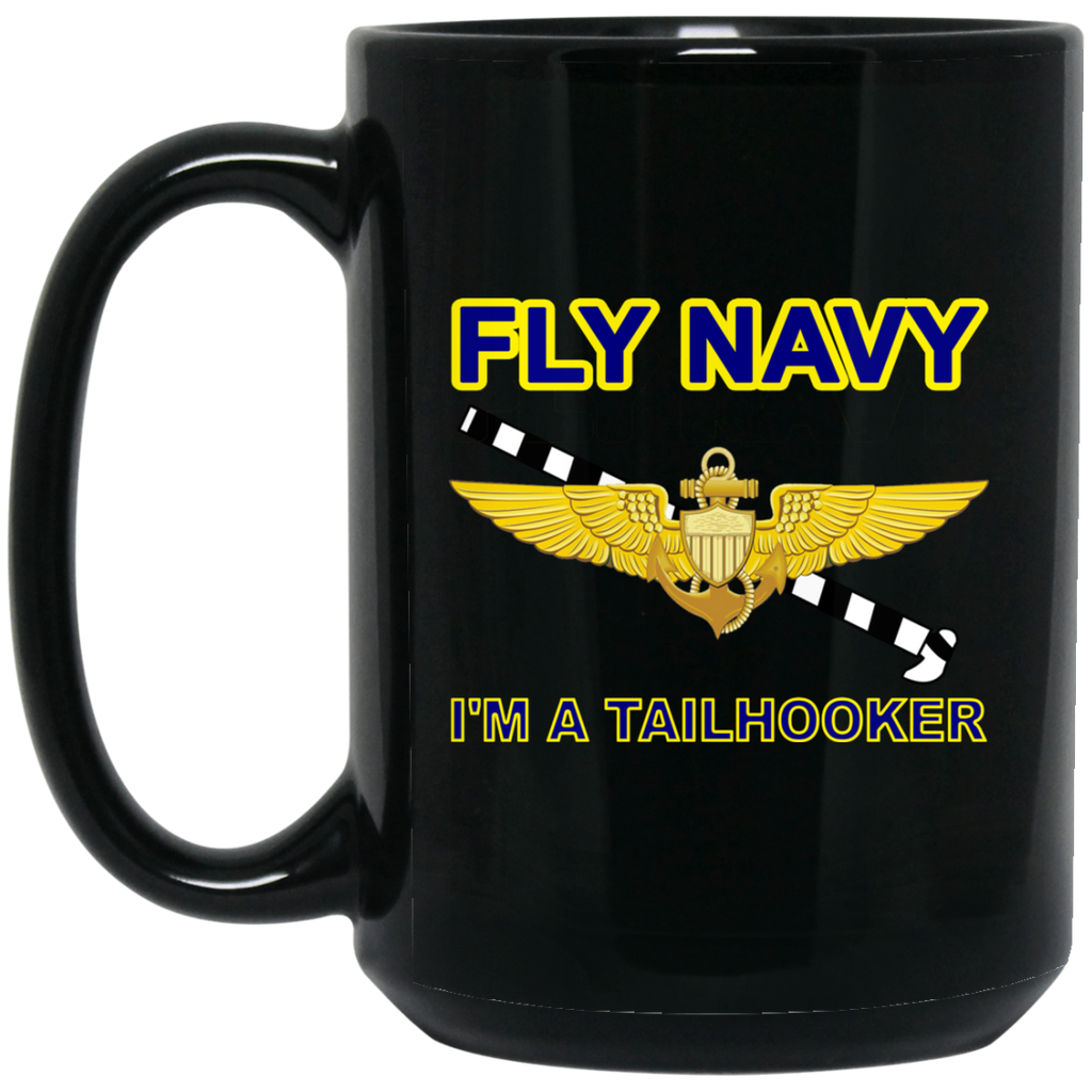 Fly Navy Tailhooker Black Mug - 15oz