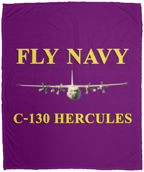 Fly Navy C-130 3 Blanket - Cozy Plush Fleece Blanket - 50x60