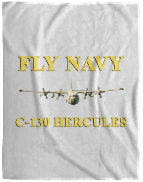 Fly Navy C-130 3 Blanket - Cozy Plush Fleece Blanket - 60x80