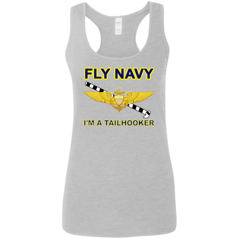 Fly Navy Tailhooker Ladies' Softstyle Racerback Tank