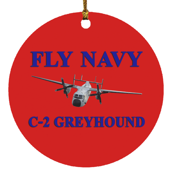 Fly Navy C-2 1 Ornament - Circle