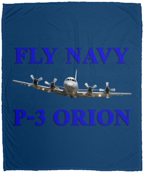 Fly Navy P-3 1 Blanket - Cozy Plush Fleece Blanket - 50x60