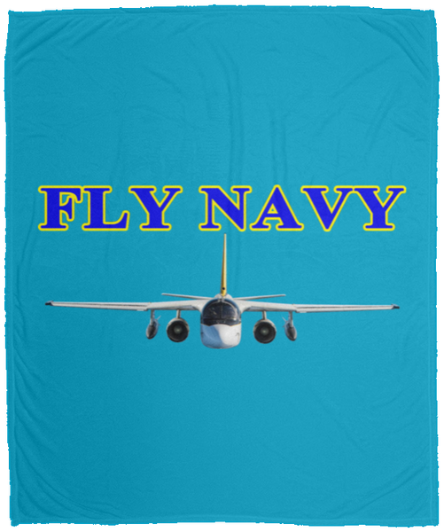 Fly Navy S-3 2 Blanket - Velveteen Micro Fleece Large