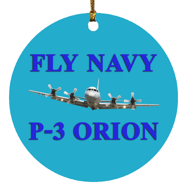 Fly Navy P-3 1 Ornament - Circle