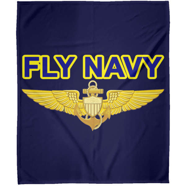 Fly Navy Aviator Blanket - Arctic Fleece Blanket 50x60