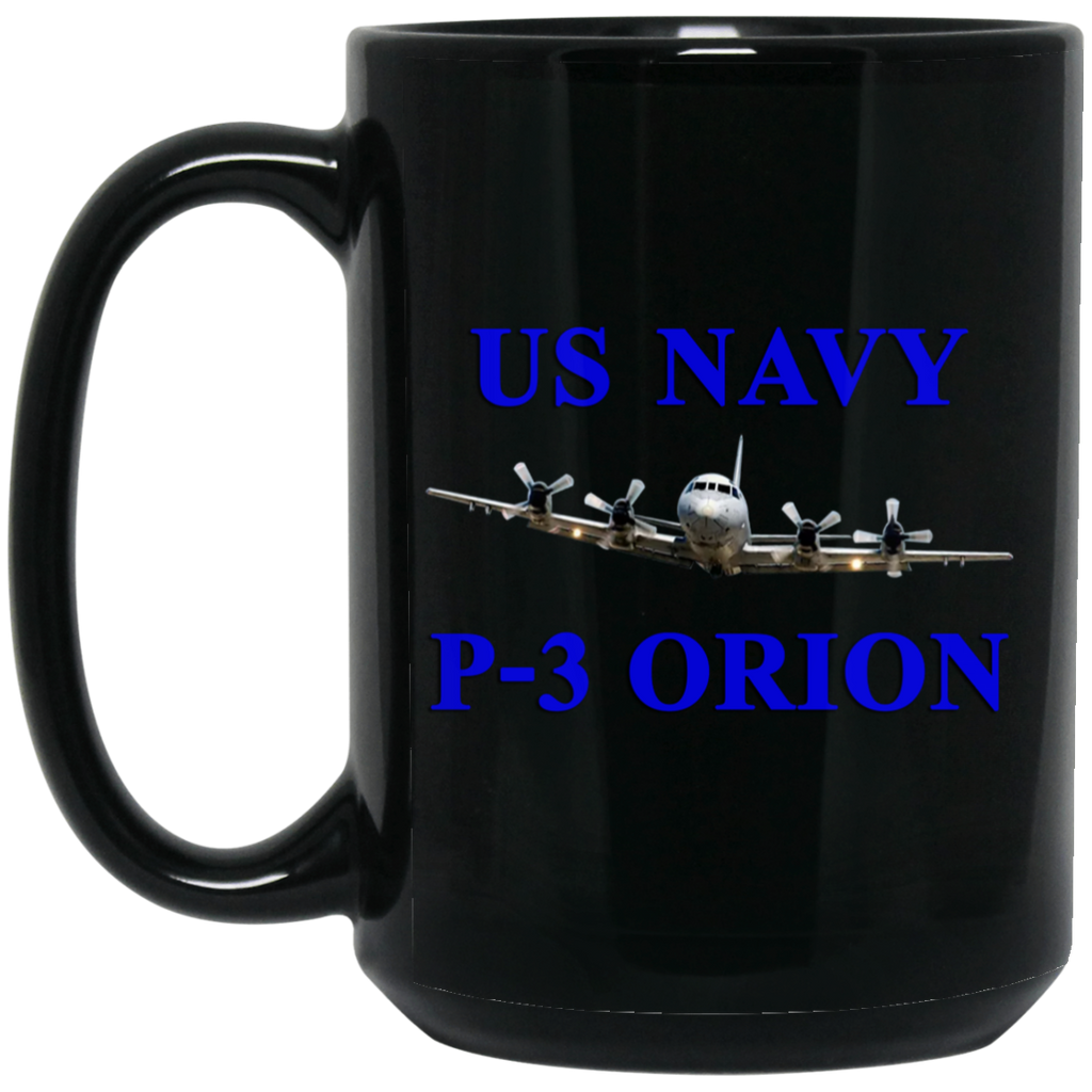 US Navy P-3 1 Black Mug - 15oz