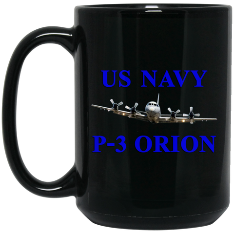 US Navy P-3 1 Black Mug - 15oz