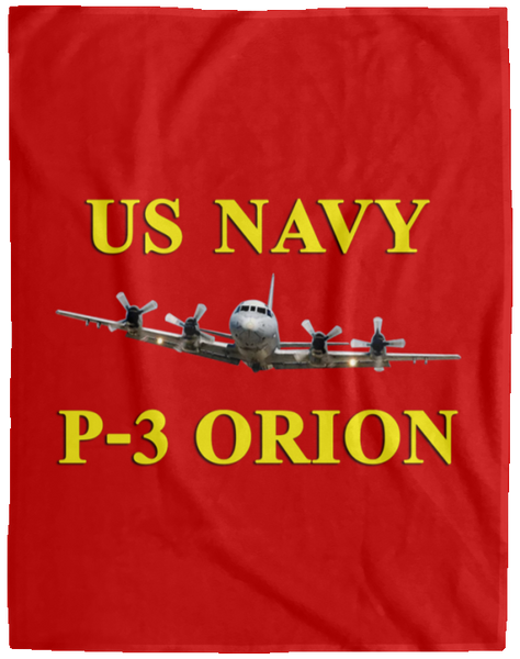 US Navy P-3 3 Blanket - Cozy Plush Fleece Blanket - 60x80