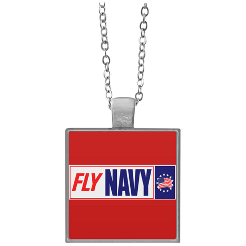 Fly Navy 1 Square Necklace