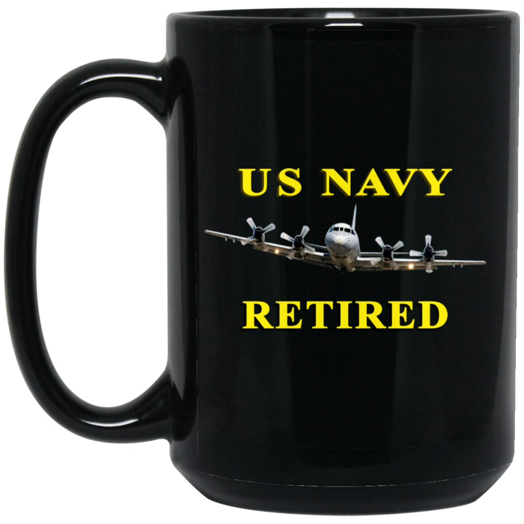 Navy Retired 1 Black Mug - 15oz