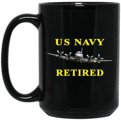 Navy Retired 1 Black Mug - 15oz