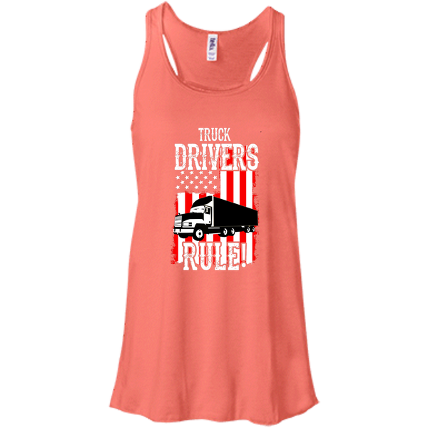 Truck Drivers Rule Flowy Racerback Tank